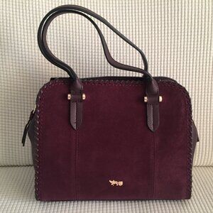 MATHEW + JULIAN BEAUTIFUL BORDO GENUINE SUEDE HANDBAG, NEW WITH TAGS